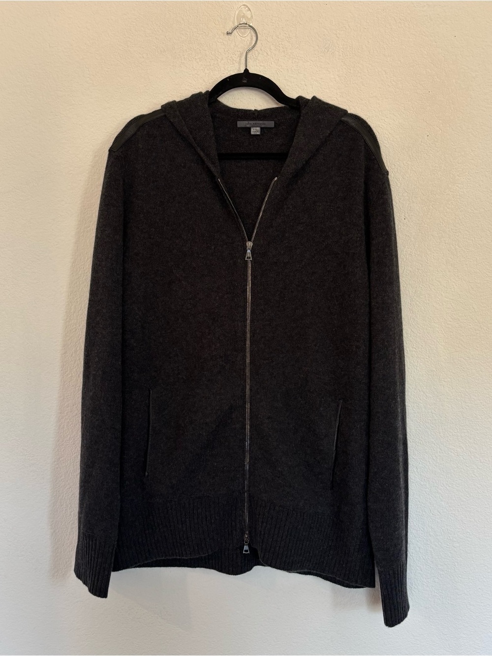 John Varvatos Mens Cashmere Zip Hoodie Sweater